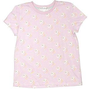 Girls' PJ Salvage Lavender pink Unicorn print short sleeve tee shirt top Sze 10